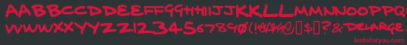 フォントDelargeMarkerPen – 黒い背景に赤い文字