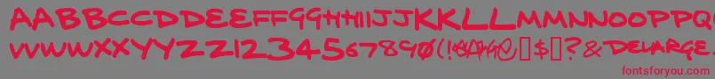 DelargeMarkerPen Font – Red Fonts on Gray Background