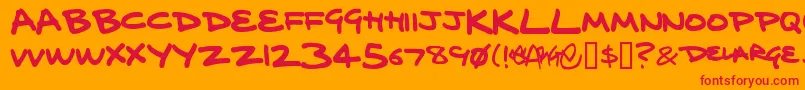 DelargeMarkerPen Font – Red Fonts on Orange Background