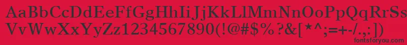 TimesEuropaLtRoman Font – Black Fonts on Red Background