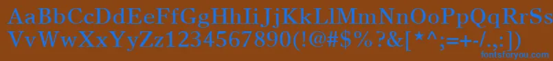 フォントTimesEuropaLtRoman – 茶色の背景に青い文字