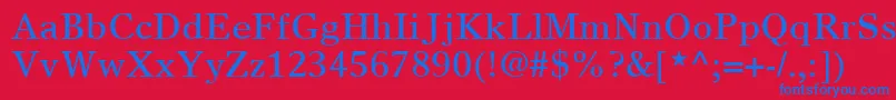 フォントTimesEuropaLtRoman – 赤い背景に青い文字