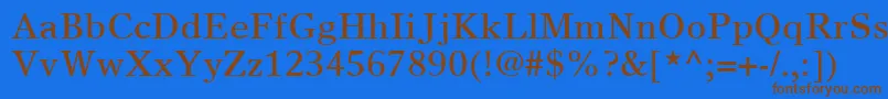 TimesEuropaLtRoman-fontti – ruskeat fontit sinisellä taustalla