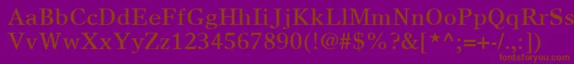 Police TimesEuropaLtRoman – polices brunes sur fond violet