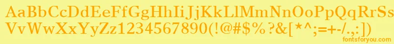 TimesEuropaLtRoman Font – Orange Fonts on Yellow Background