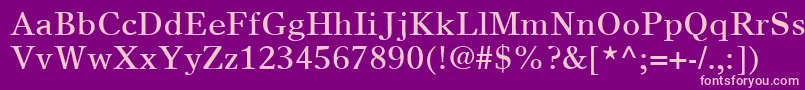 TimesEuropaLtRoman Font – Pink Fonts on Purple Background