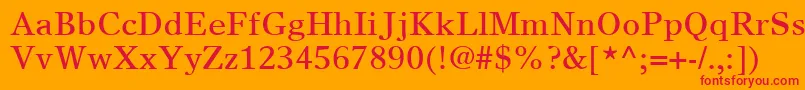 TimesEuropaLtRoman Font – Red Fonts on Orange Background