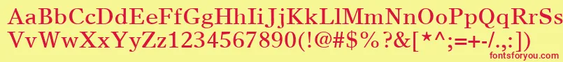 TimesEuropaLtRoman Font – Red Fonts on Yellow Background