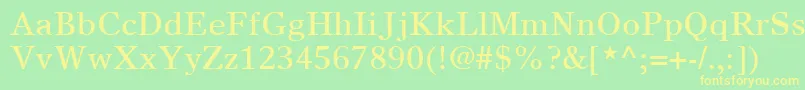 TimesEuropaLtRoman Font – Yellow Fonts on Green Background