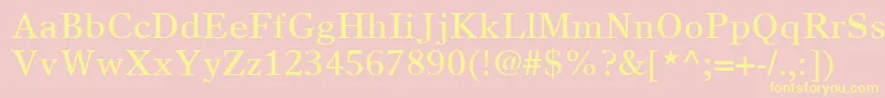 TimesEuropaLtRoman Font – Yellow Fonts on Pink Background