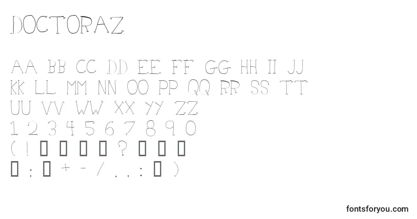 Шрифт Doctoraz – алфавит, цифры, специальные символы