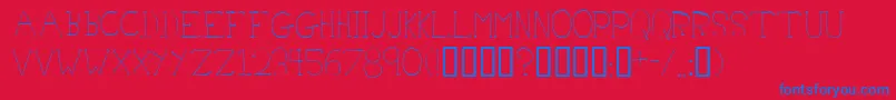 Doctoraz-Schriftart – Blaue Schriften auf rotem Hintergrund