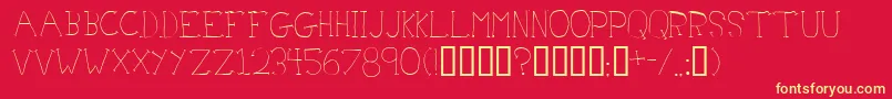 Doctoraz Font – Yellow Fonts on Red Background