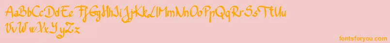 Trefaydemo Font – Orange Fonts on Pink Background