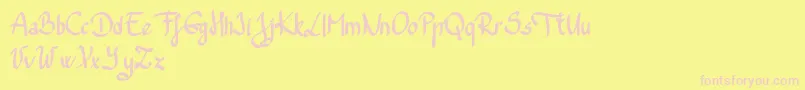 Trefaydemo Font – Pink Fonts on Yellow Background