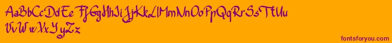 Trefaydemo Font – Purple Fonts on Orange Background