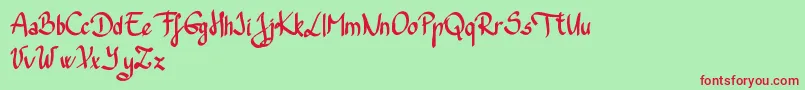 Trefaydemo Font – Red Fonts on Green Background