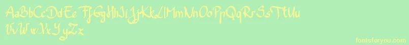 Trefaydemo Font – Yellow Fonts on Green Background