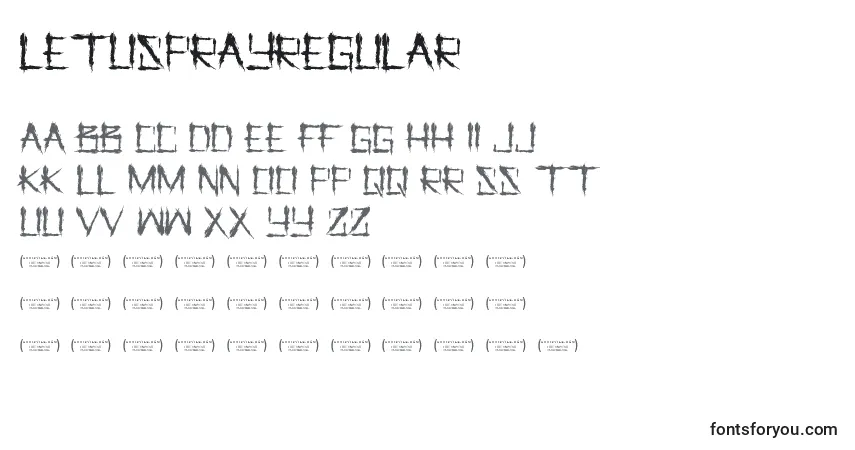 A fonte LetusprayRegular (80674) – alfabeto, números, caracteres especiais