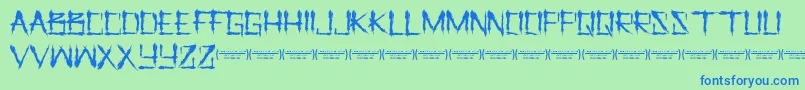 LetusprayRegular Font – Blue Fonts on Green Background