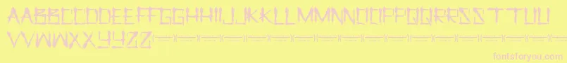 LetusprayRegular-Schriftart – Rosa Schriften auf gelbem Hintergrund