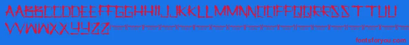 LetusprayRegular Font – Red Fonts on Blue Background