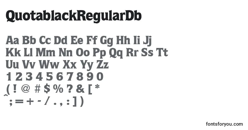 QuotablackRegularDb-fontti – aakkoset, numerot, erikoismerkit