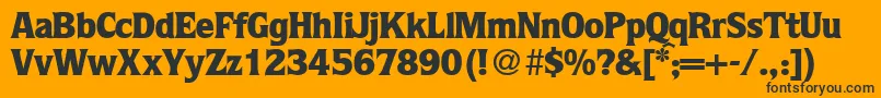 QuotablackRegularDb-fontti – mustat fontit oranssilla taustalla