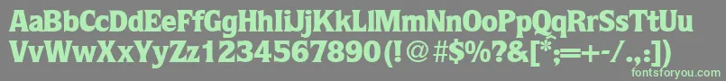 フォントQuotablackRegularDb – 灰色の背景に緑のフォント