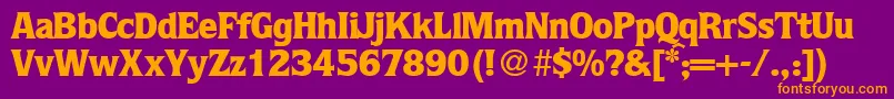 Police QuotablackRegularDb – polices orange sur fond violet