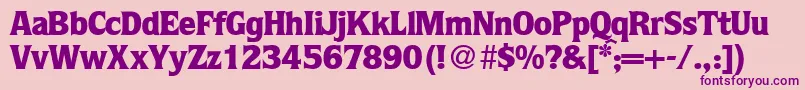 QuotablackRegularDb-fontti – violetit fontit vaaleanpunaisella taustalla