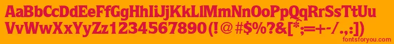 QuotablackRegularDb Font – Red Fonts on Orange Background