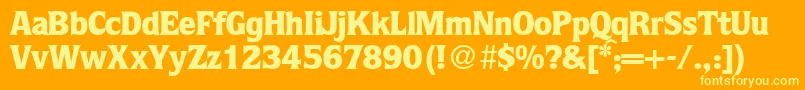 QuotablackRegularDb-fontti – keltaiset fontit oranssilla taustalla