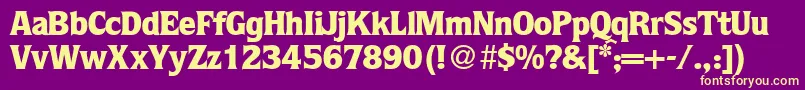 Шрифт QuotablackRegularDb – жёлтые шрифты на фиолетовом фоне