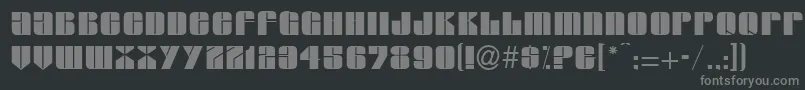 フォントG761DecoRegular – 黒い背景に灰色の文字