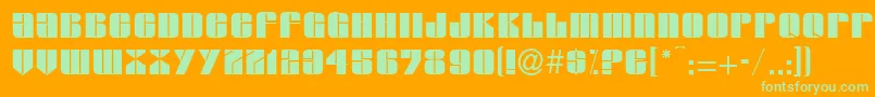 G761DecoRegular Font – Green Fonts on Orange Background