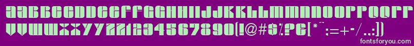 G761DecoRegular Font – Green Fonts on Purple Background