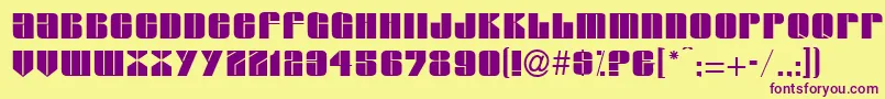 G761DecoRegular Font – Purple Fonts on Yellow Background