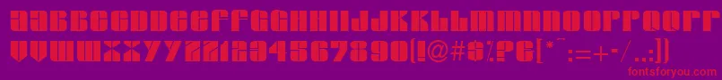 G761DecoRegular Font – Red Fonts on Purple Background