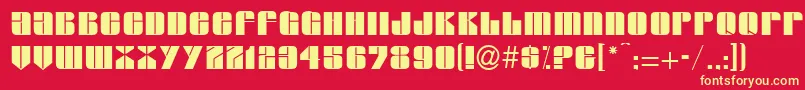 G761DecoRegular Font – Yellow Fonts on Red Background