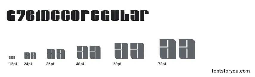 G761DecoRegular Font Sizes