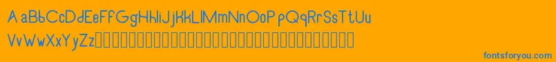 RecinosscriptRegular Font – Blue Fonts on Orange Background