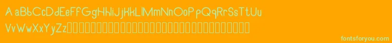 RecinosscriptRegular Font – Green Fonts on Orange Background