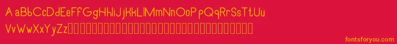 Fonte RecinosscriptRegular – fontes laranjas em um fundo vermelho