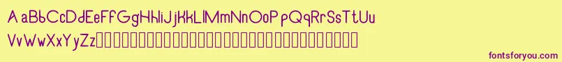 RecinosscriptRegular Font – Purple Fonts on Yellow Background