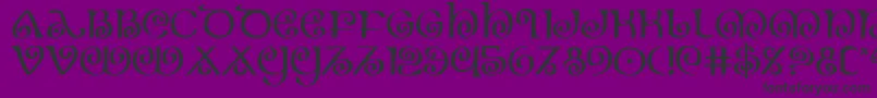 フォントThe Shire – 紫の背景に黒い文字