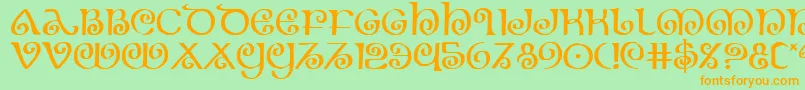 The Shire Font – Orange Fonts on Green Background