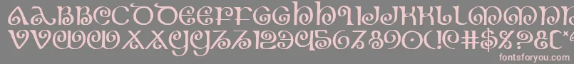 フォントThe Shire – 灰色の背景にピンクのフォント