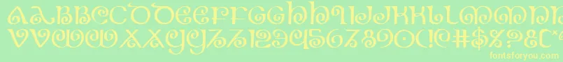 The Shire Font – Yellow Fonts on Green Background