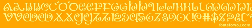 フォントThe Shire – オレンジの背景に黄色の文字